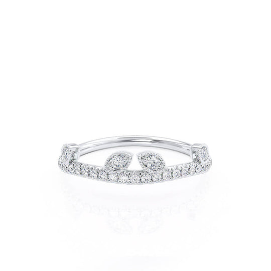 CELESTE — Marquise Pavé Eternity Wedding Band in Platinum 950