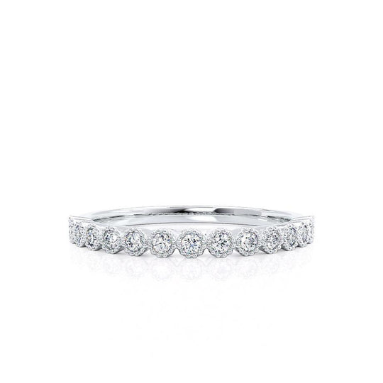 POLARIS — Milgrain Pavé Eternity Wedding Band in 950 Platinum