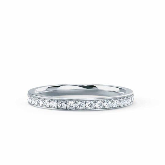 ALTAIR — Diamond Grain Set Eternity Wedding Band in 18k White Gold