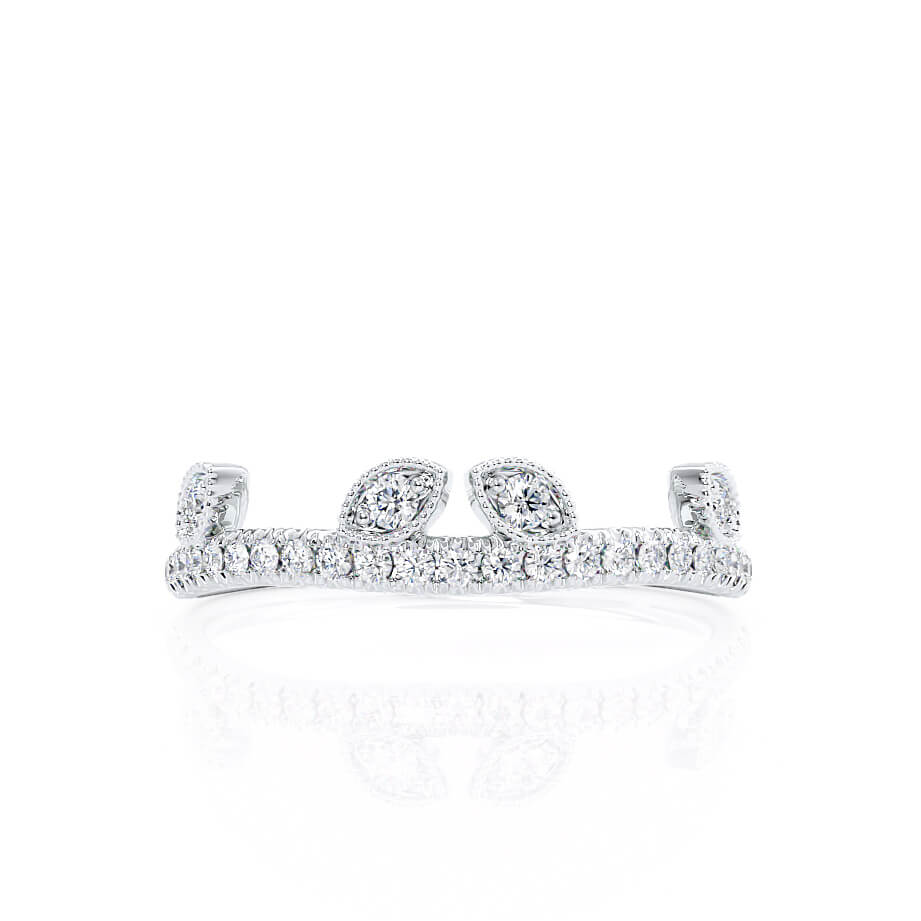 CELESTE — Marquise Pavé Eternity Wedding Band in Platinum 950