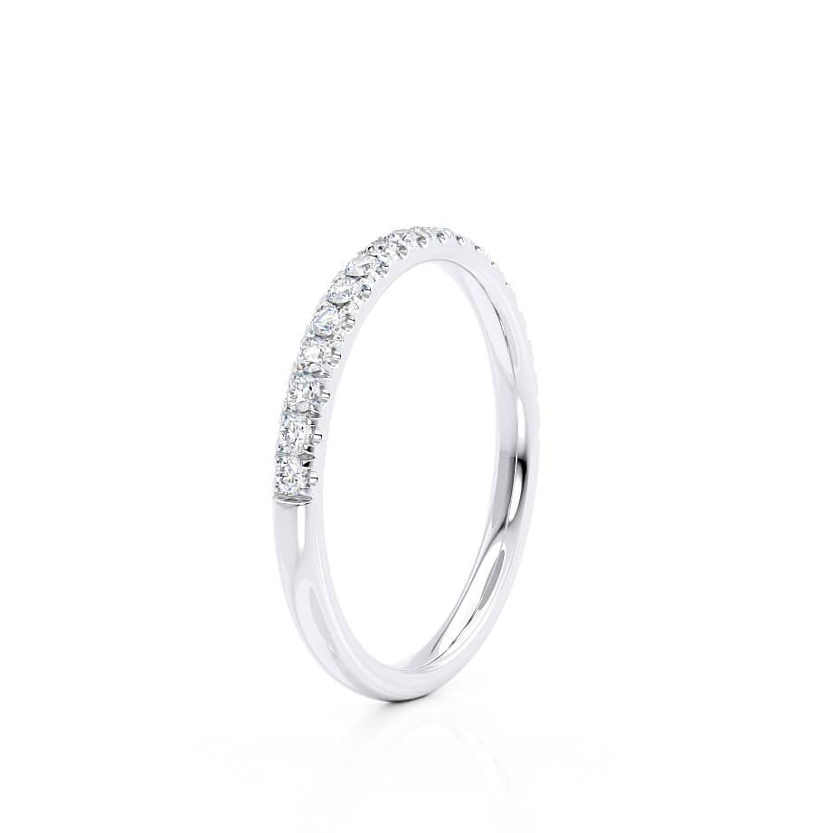 LUNA — Dainty Micro Pavé Eternity Wedding Band in 950 Platinum