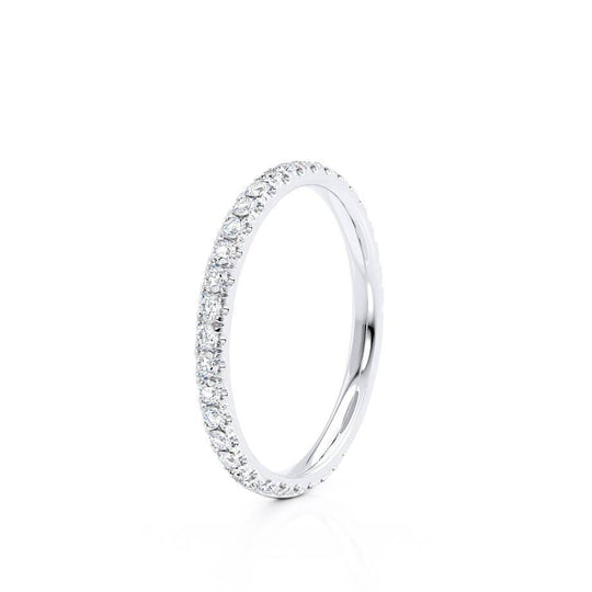 LUNA — Dainty Micro Pavé Eternity Wedding Band in 950 Platinum