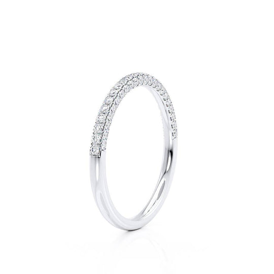 AURORA — Triple Micro Pavé Eternity Wedding Band in 18k White Gold