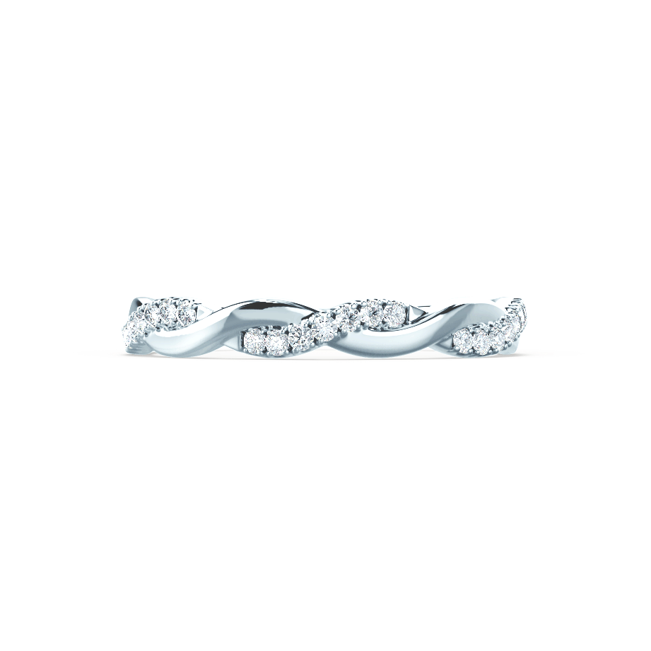 ORBIT — Twist Pavé Eternity Wedding Band in Platinum 950