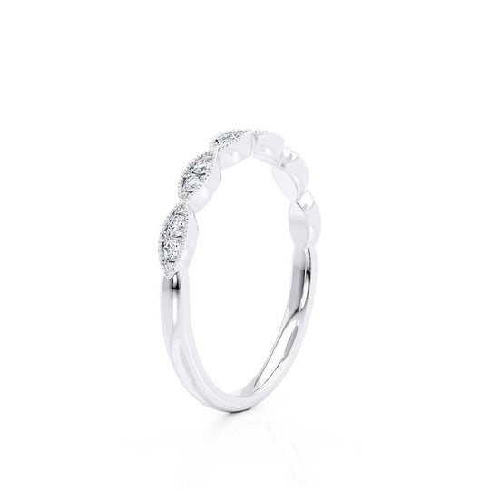 LYRA — Marquise Milgrain Eternity Wedding Band in 950 Platinum