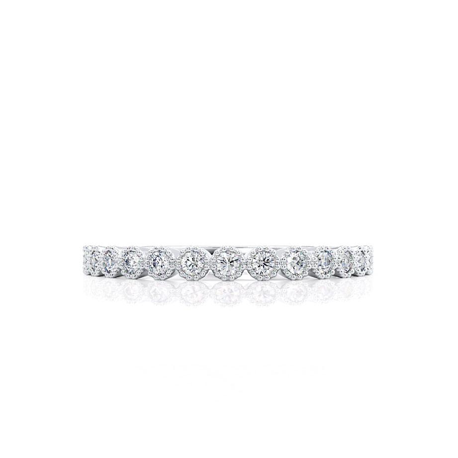 POLARIS — Milgrain Pavé Eternity Wedding Band in 950 Platinum
