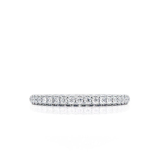 AURORA — Triple Micro Pavé Eternity Wedding Band in 18k White Gold
