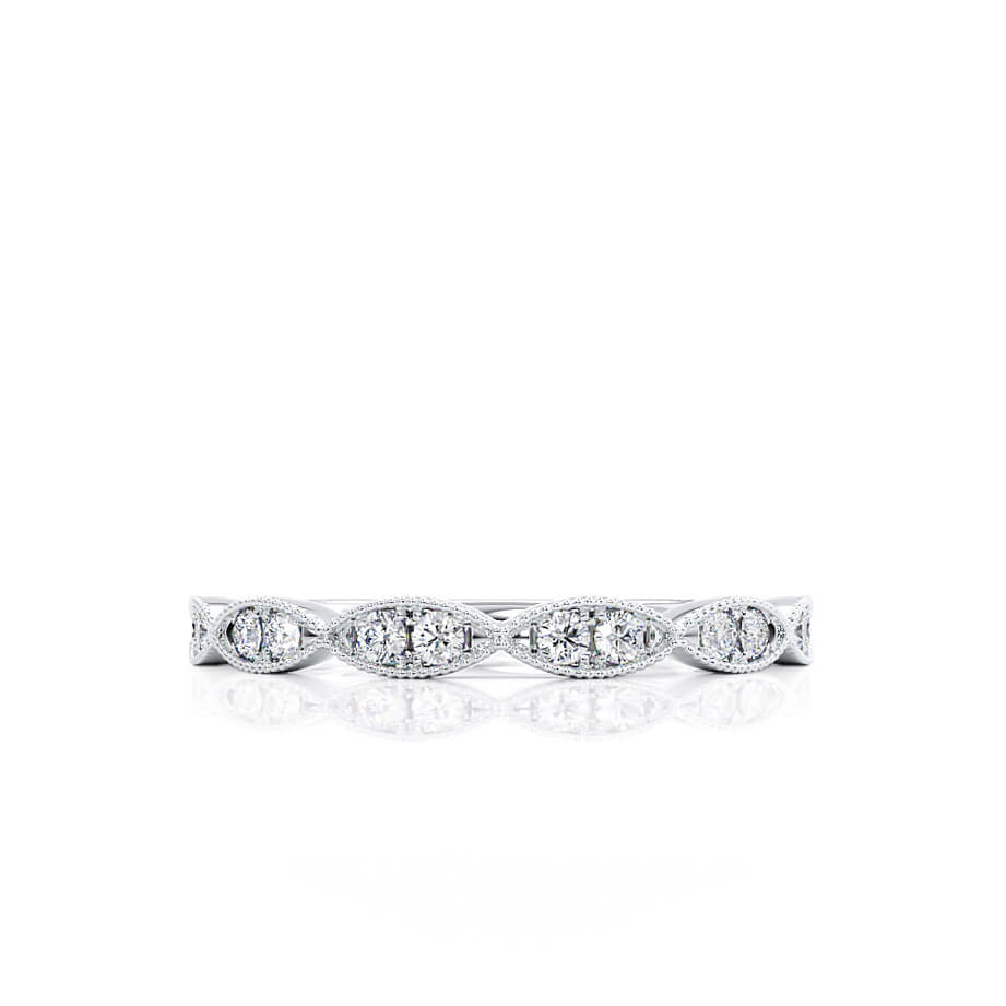 LYRA — Marquise Milgrain Eternity Wedding Band in 950 Platinum