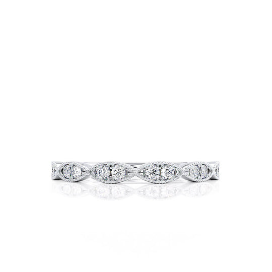 LYRA — Marquise Milgrain Eternity Wedding Band in 950 Platinum