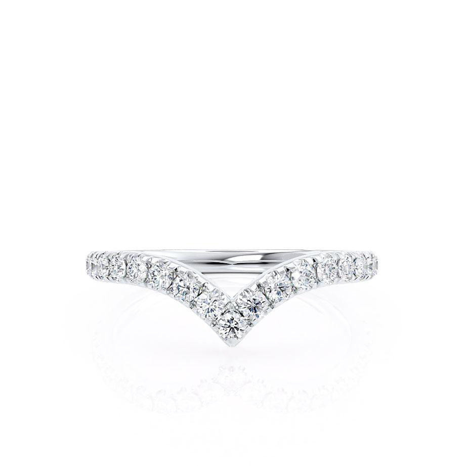 VEGA — Wishbone Pavé Eternity Wedding Band in 18k White Gold