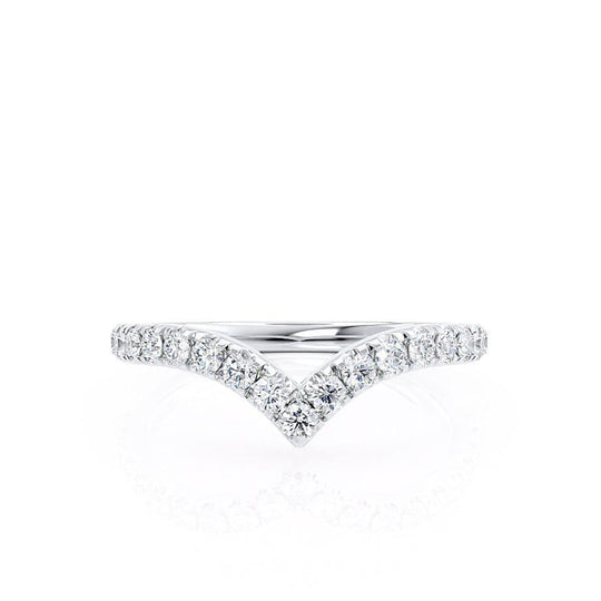 VEGA — Wishbone Pavé Eternity Wedding Band in 18k White Gold
