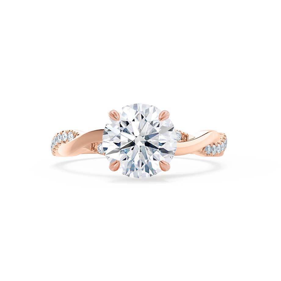 WISTERIA - Round Lab Diamond 18k Rose Gold Vine Solitaire