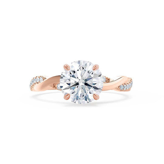 WISTERIA - Round Lab Diamond 18k Rose Gold Vine Solitaire