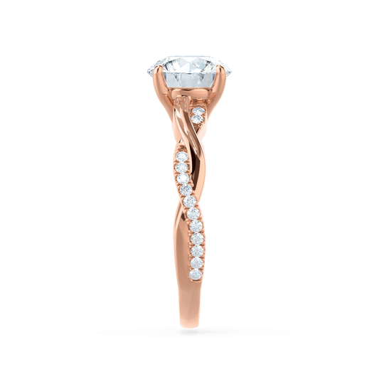 WISTERIA - Round Lab Diamond 18k Rose Gold Vine Solitaire