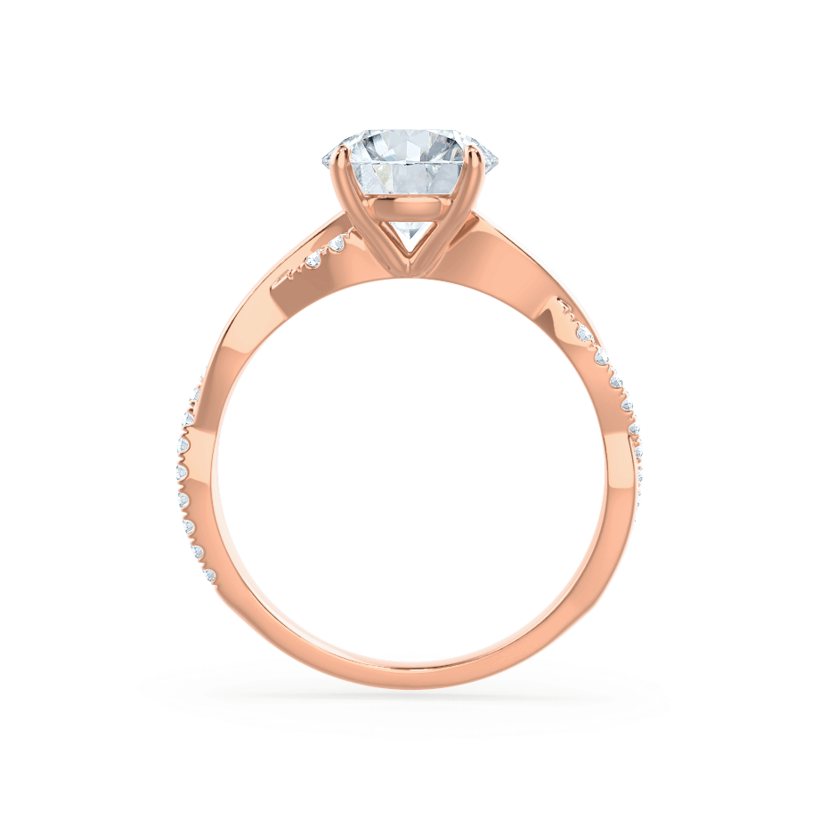 WISTERIA - Round Lab Diamond 18k Rose Gold Vine Solitaire