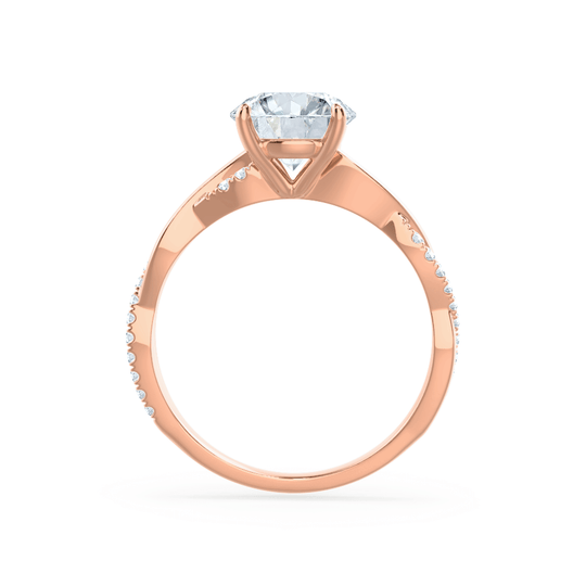 WISTERIA - Round Lab Diamond 18k Rose Gold Vine Solitaire