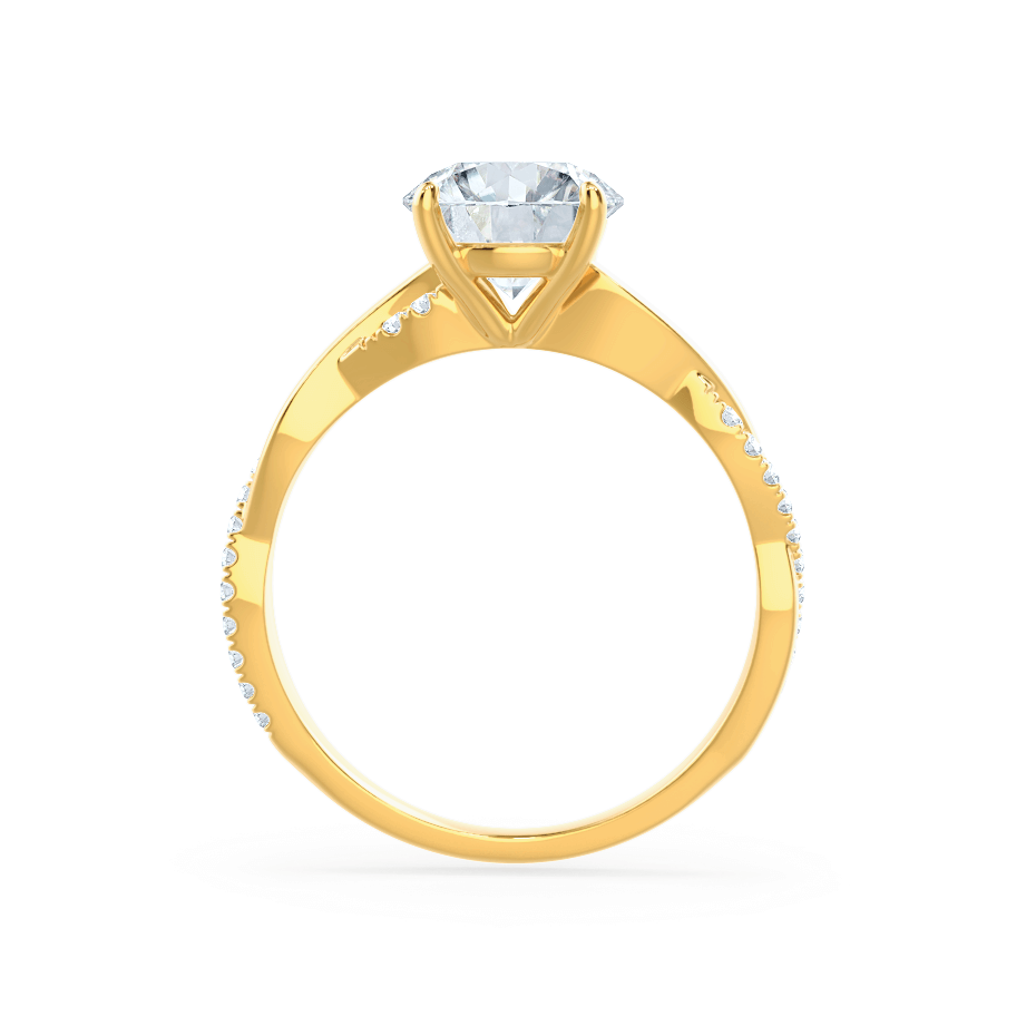WISTERIA - Round Lab Diamond 18k Yellow Gold Vine Solitaire Ring
