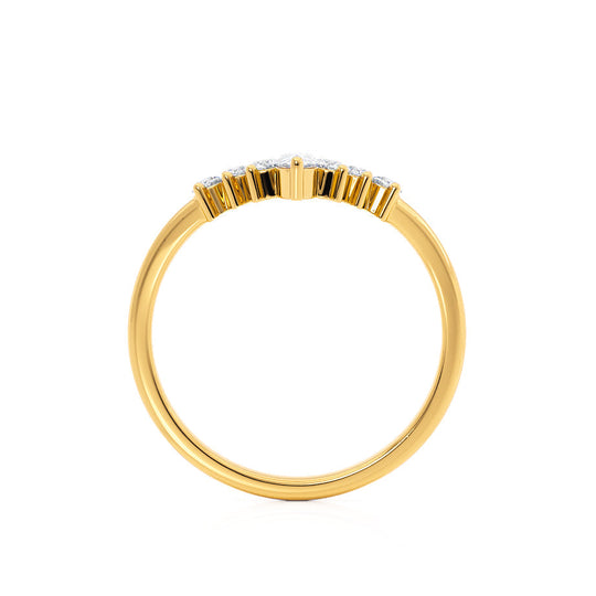 ECLIPSE — Tiara Pear & Round Diamond Wedding Band in 18k Yellow Gold