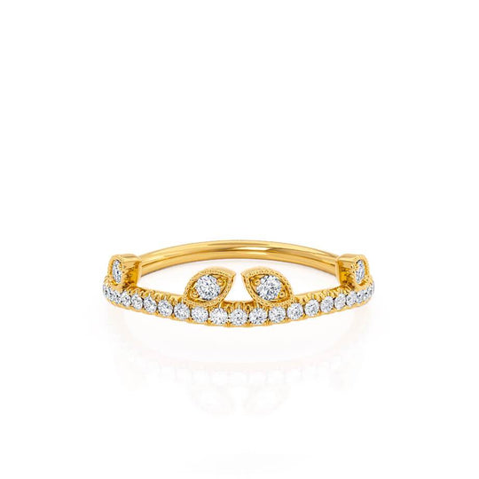 CELESTE — Marquise Pavé Eternity Wedding Band in 18k Yellow Gold