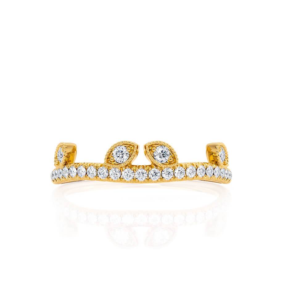 CELESTE — Marquise Pavé Eternity Wedding Band in 18k Yellow Gold