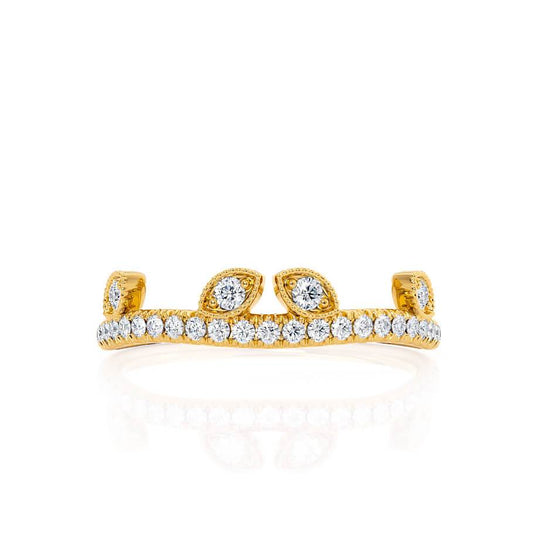 CELESTE — Marquise Pavé Eternity Wedding Band in 18k Yellow Gold