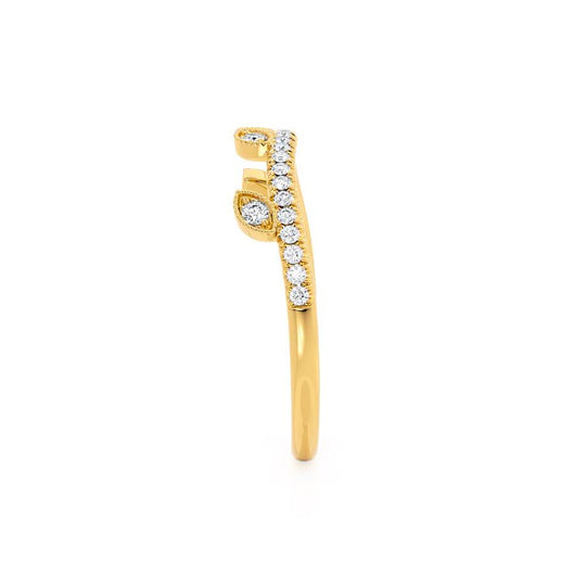 CELESTE — Marquise Pavé Eternity Wedding Band in 18k Yellow Gold