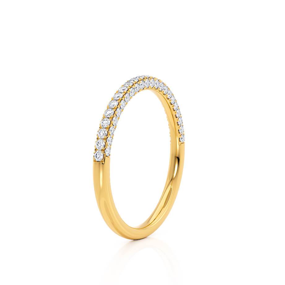 AURORA — Triple Micro Pavé Eternity Wedding Band in 18k Yellow Gold