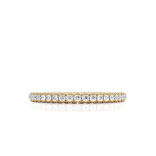 AURORA — Triple Micro Pavé Eternity Wedding Band in 18k Yellow Gold