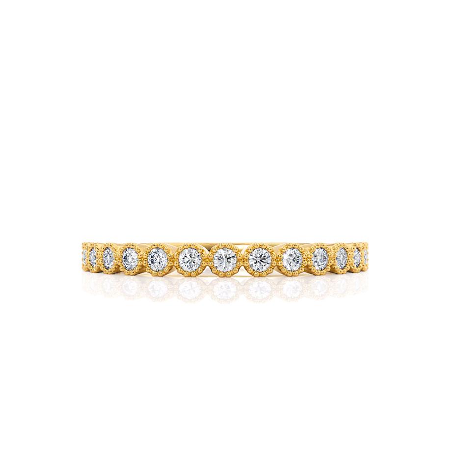 POLARIS — Milgrain Pavé Eternity Wedding Band in 18k Yellow Gold