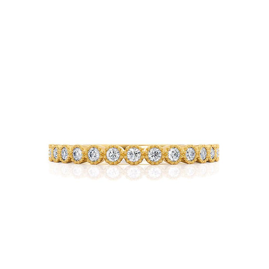 POLARIS — Milgrain Pavé Eternity Wedding Band in 18k Yellow Gold